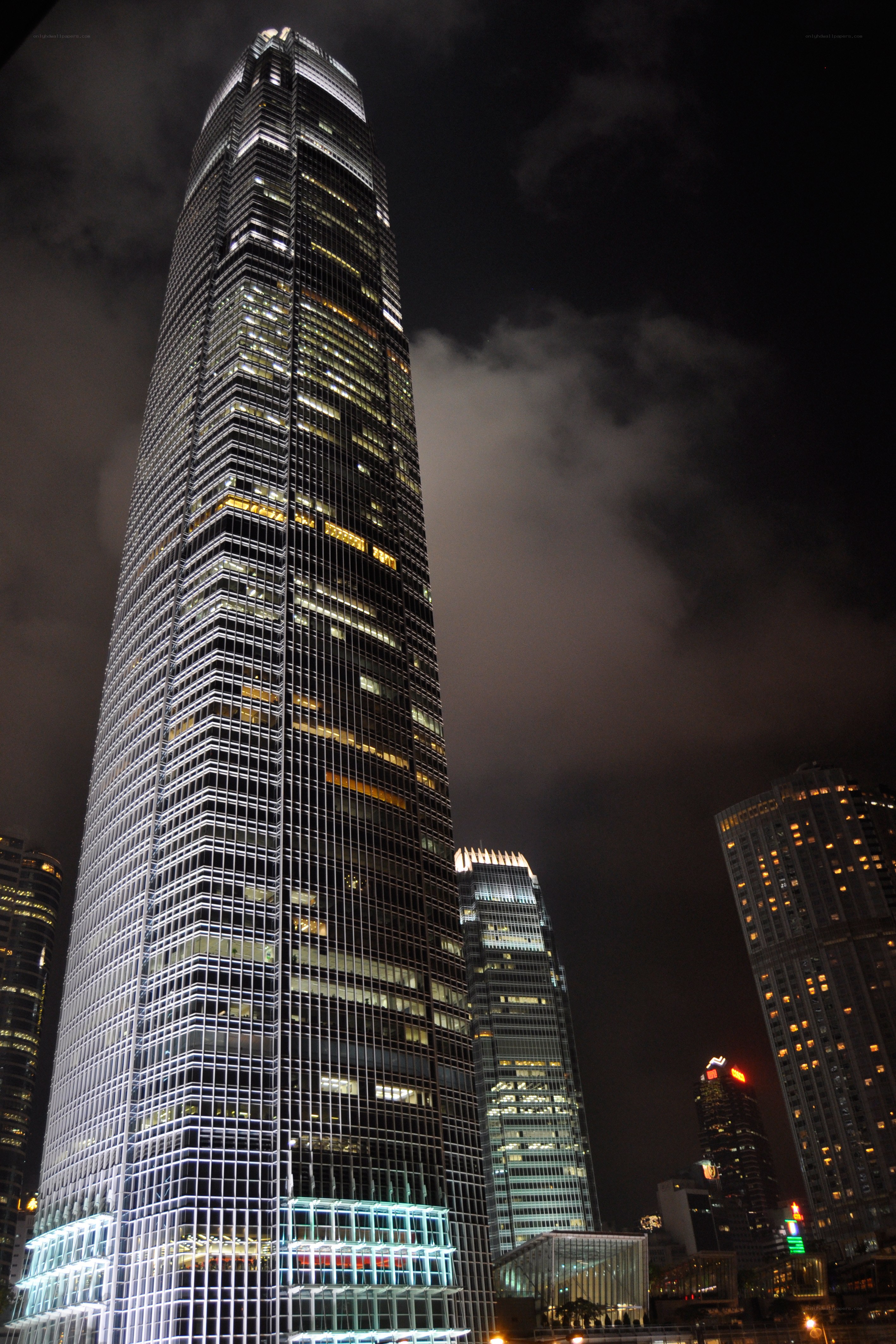 tall skyscraper at night