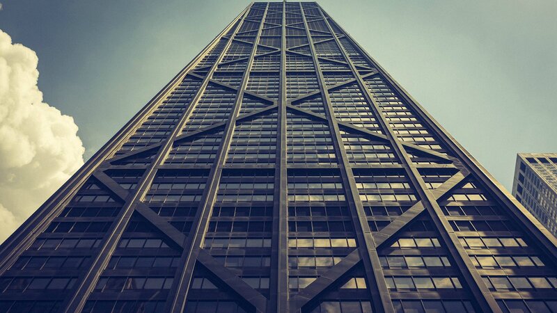 Tall Skyscraper Building — Blue