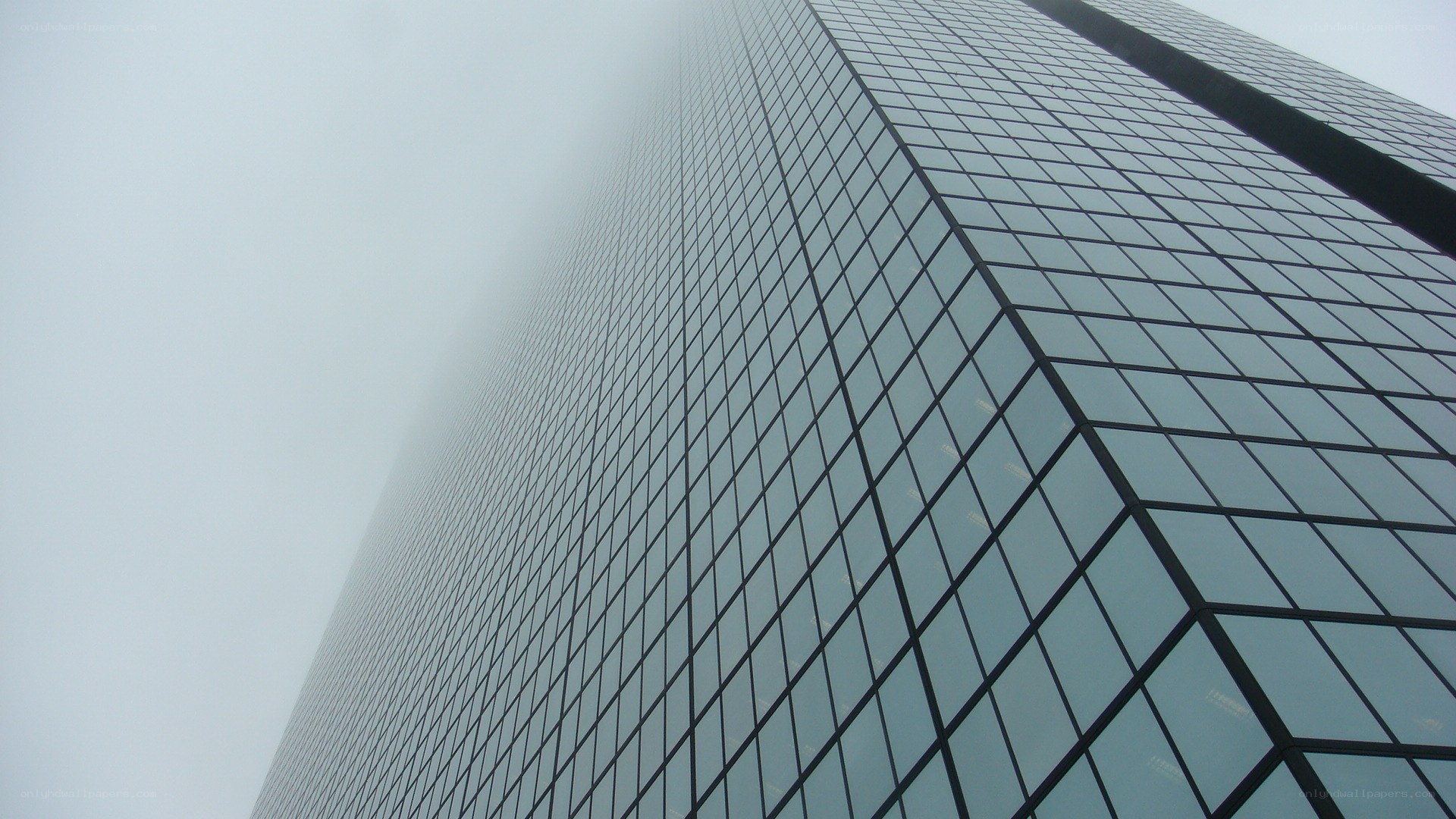 tall skyscraper in fog