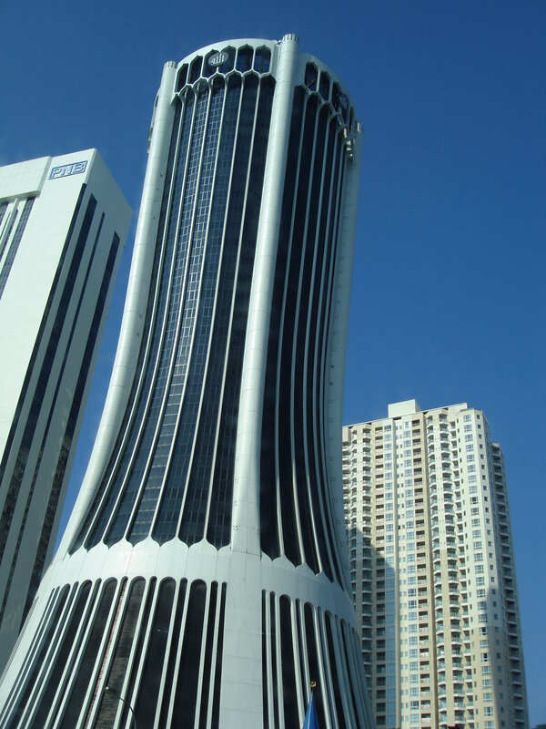 tall skyscraper with unique design