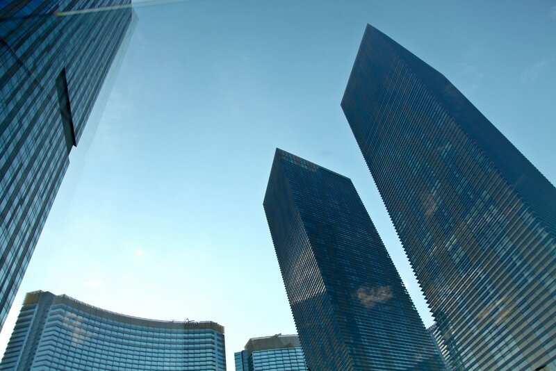 tall skyscrapers against blue sky