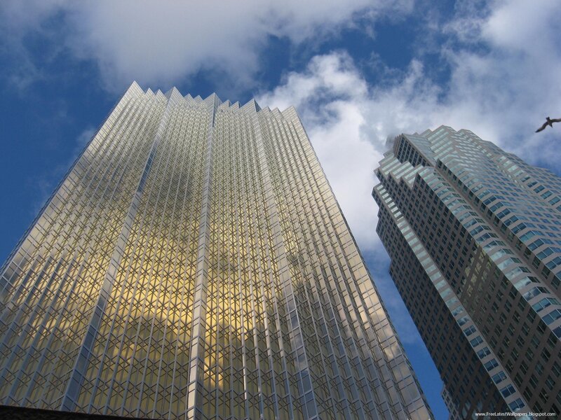 tall skyscrapers against blue sky