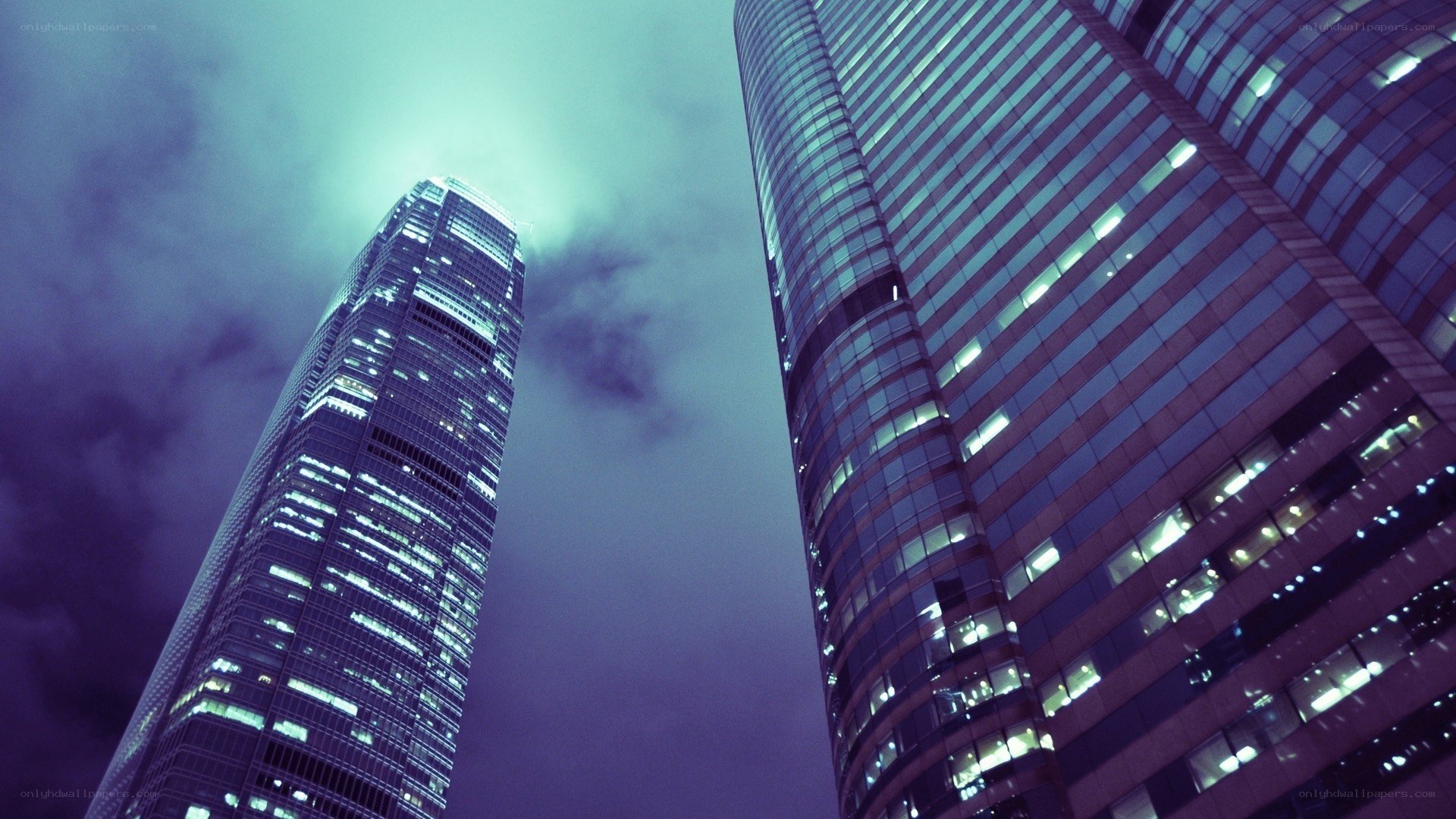 tall skyscrapers at dusk