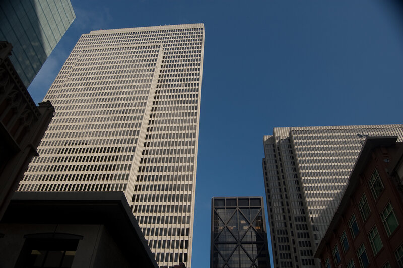Tall Skyscrapers — Blue, Dramatic, Afternoon, Photograph, Buildings, Sky, Windows