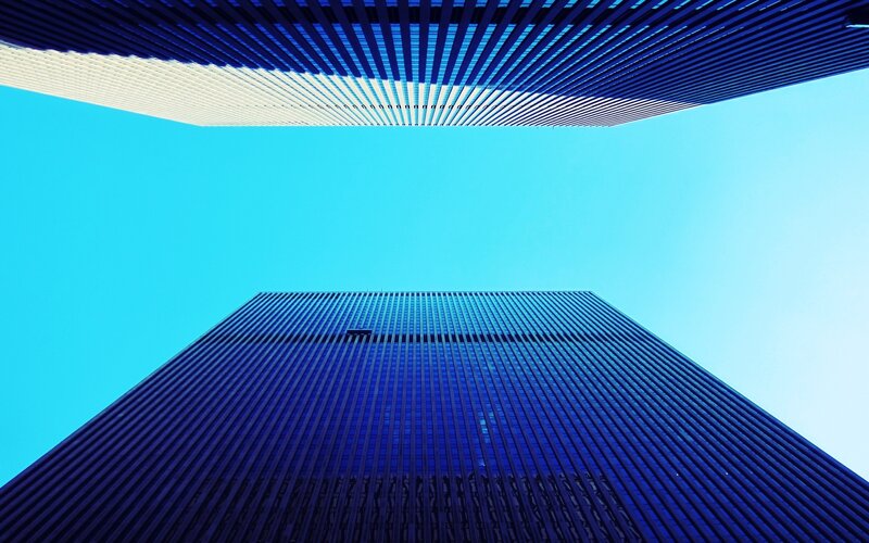 Tall Skyscrapers — Blue, Dramatic, Afternoon, Photograph, Sky, Buildings