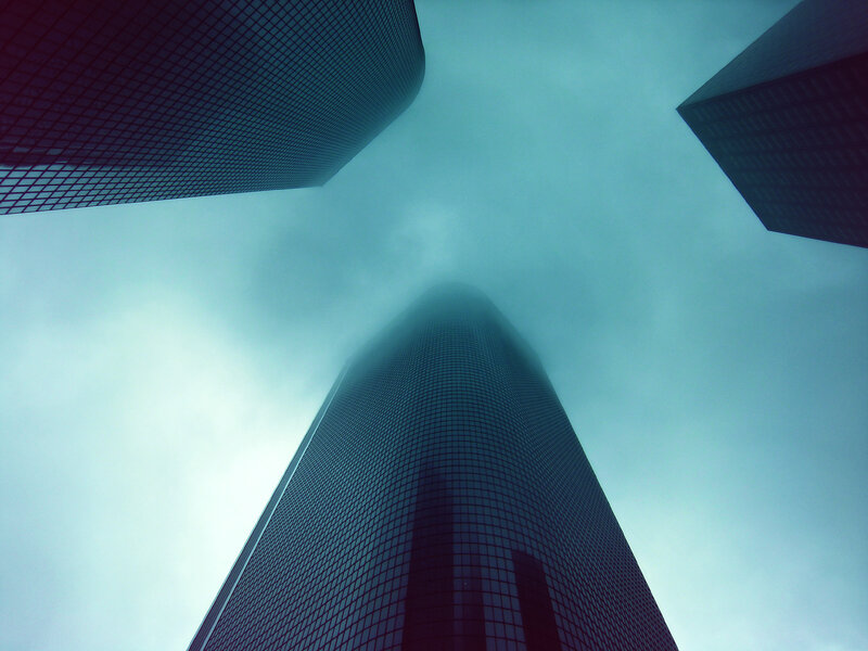 Tall Skyscrapers — Blue, Dramatic, Photograph, Sky