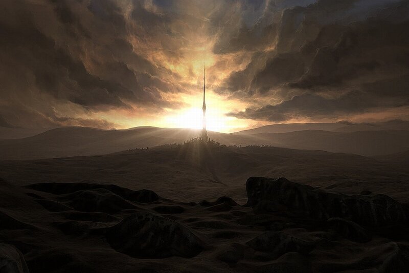 Tall Spire on Hill