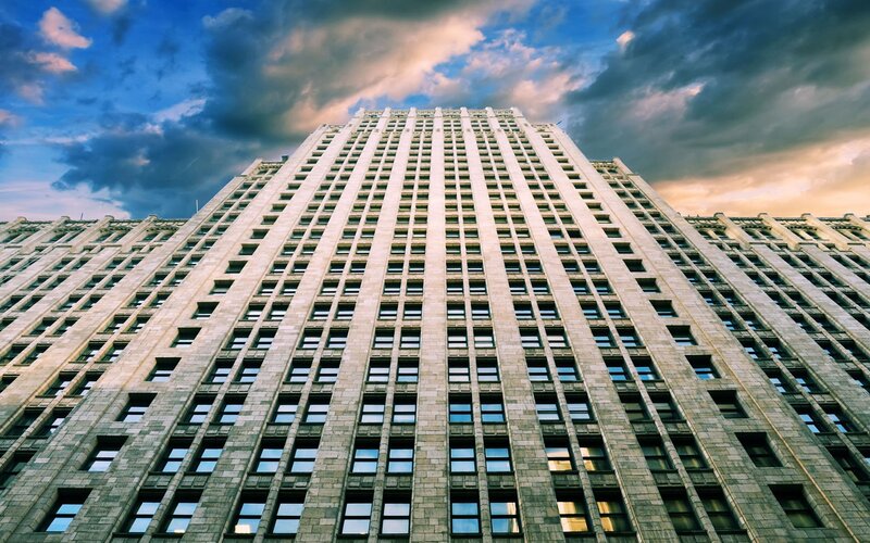 Tall Stone Building — Dramatic