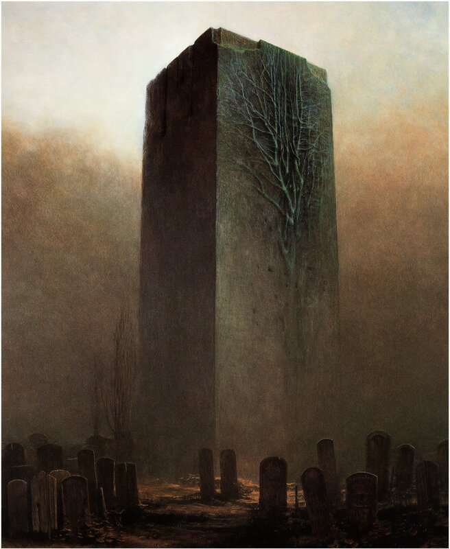 Tall Stone Monument — Brown