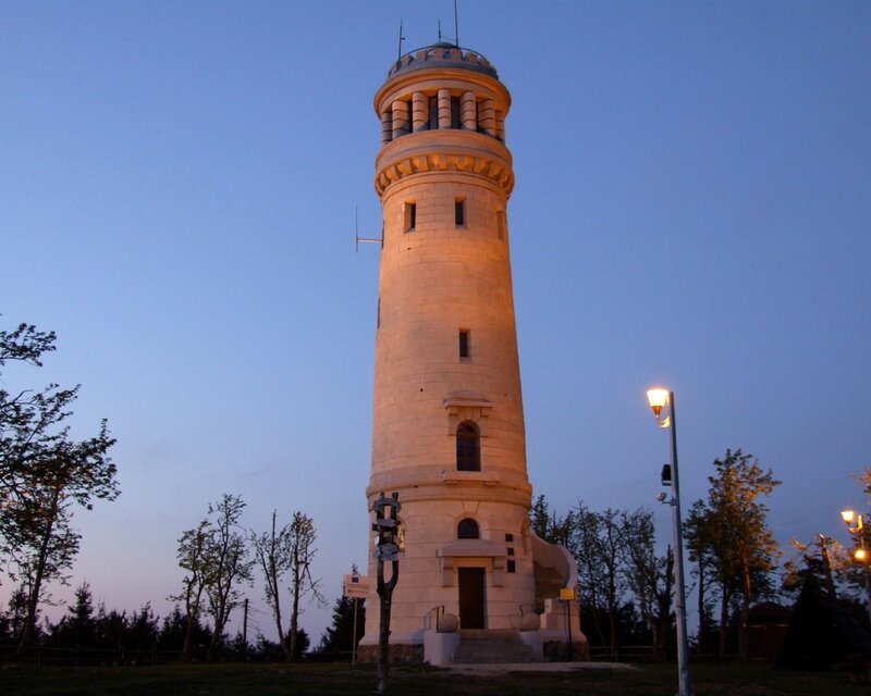 Tall Stone Tower — Blue, Serene