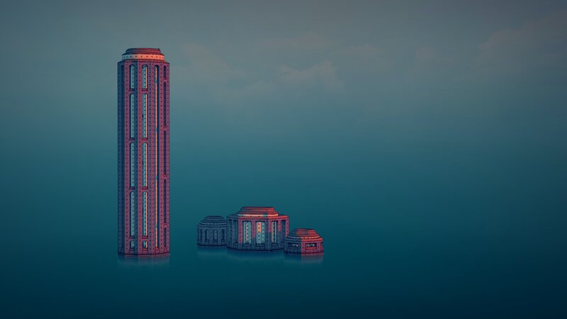 Tall Tower and Buildings
