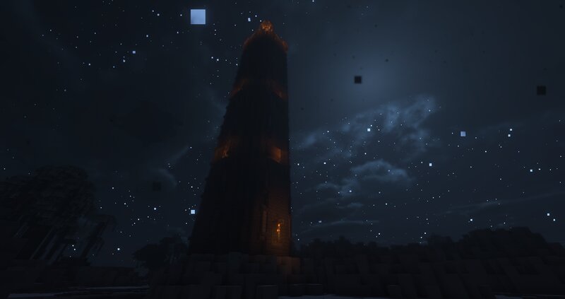 Tall Tower at Night — Black