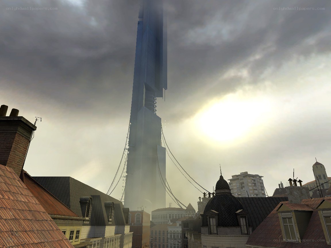 tall tower in cityscape