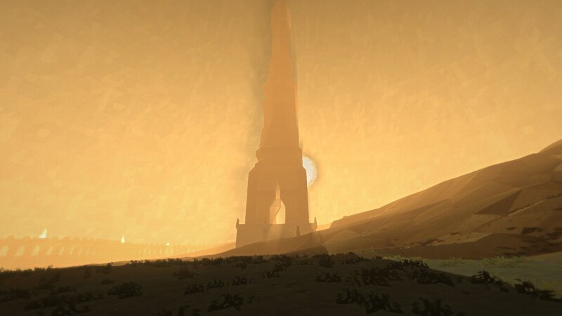 Tall Tower in Desert — Orange