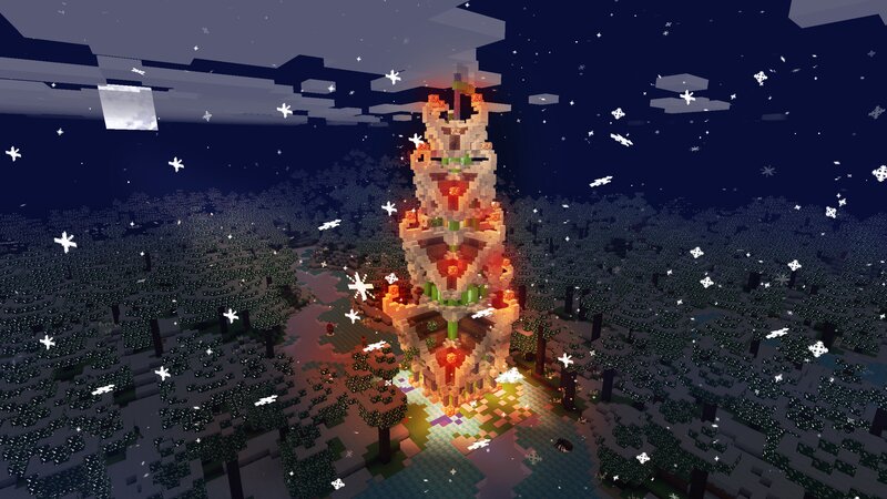 Tall Tower in Forest — White