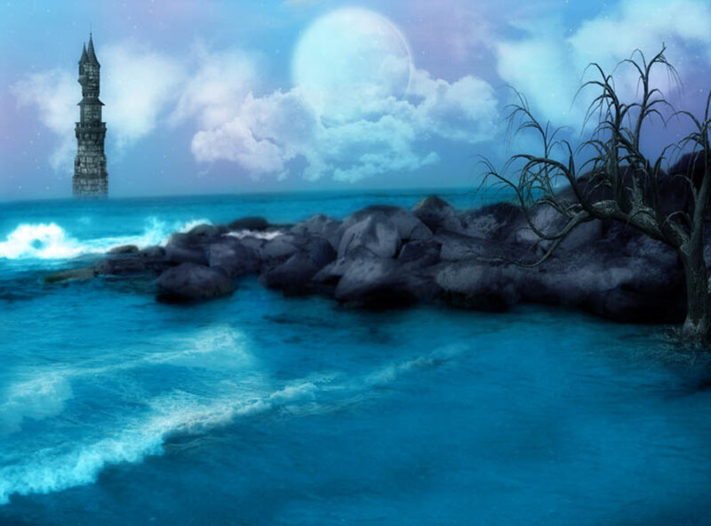 Tall Tower in Ocean