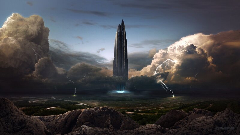 Tall Tower in Storm