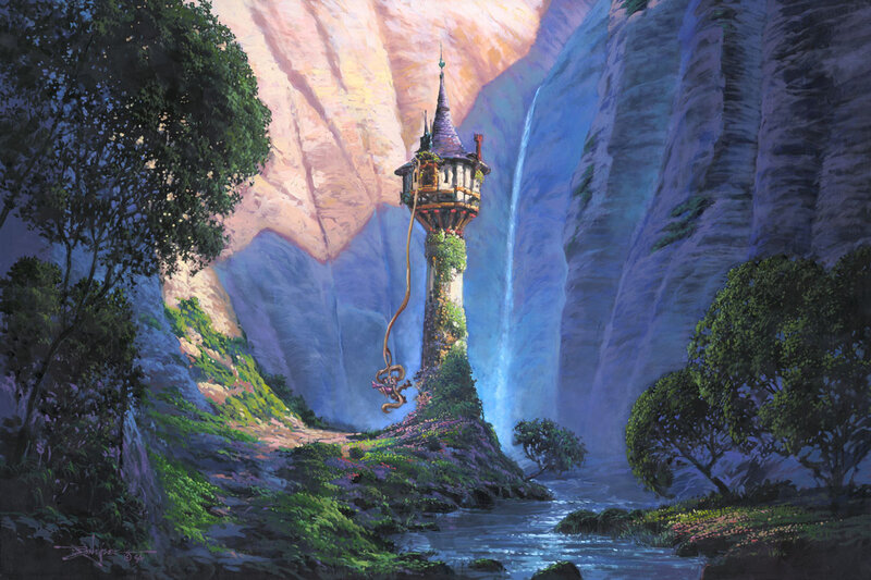 Tall Tower with Waterfall
