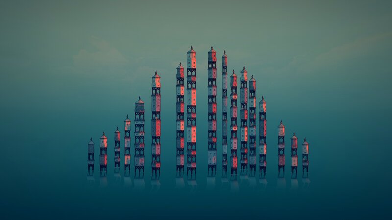 Tall Towers in Water