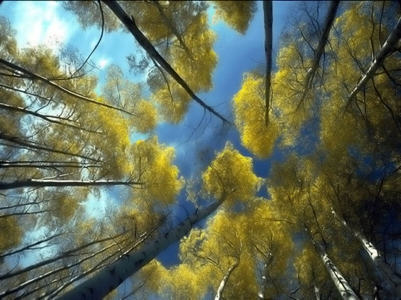 Tall Trees with Yellow Leaves