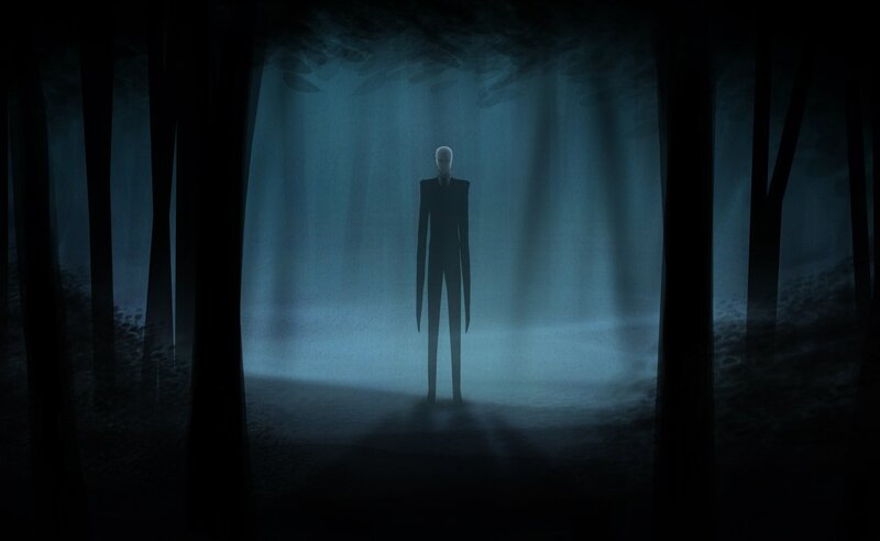 Tall White Figure in Forest