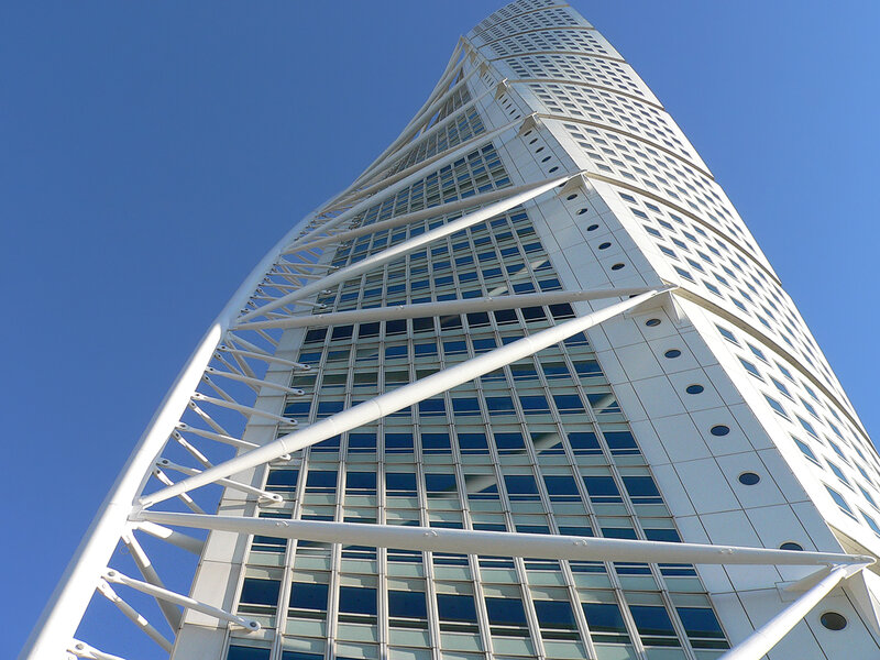 Tall White Skyscraper — Dramatic