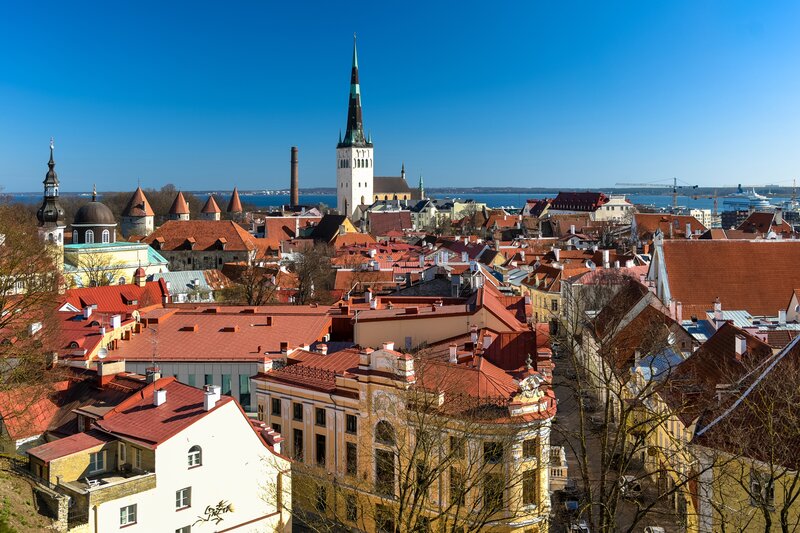 Tallinn Old Town Skyline — Blue, Serene