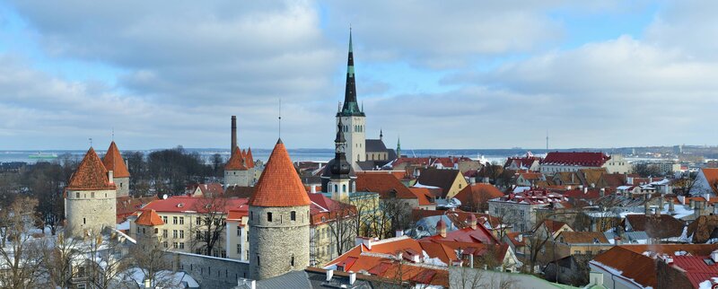 Tallinn Old Town Skyline — Blue
