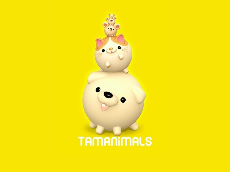 Tamanimals logo with stacked animals