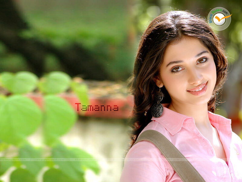 Tamanna in a pink shirt