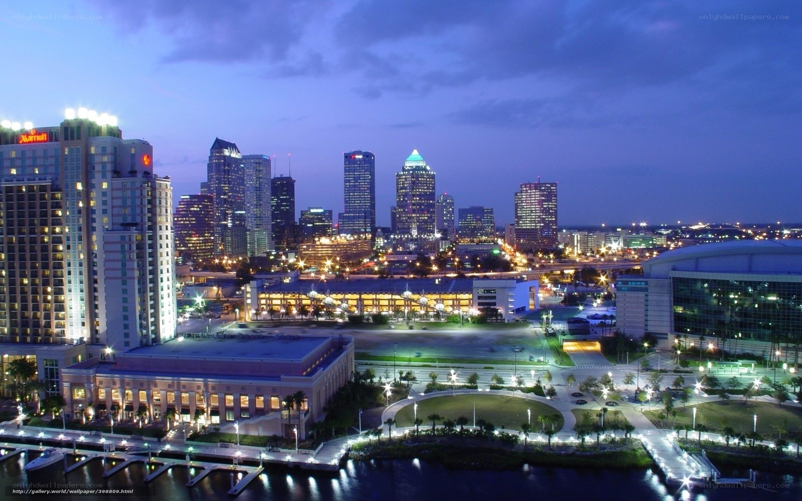 Tampa skyline at dusk