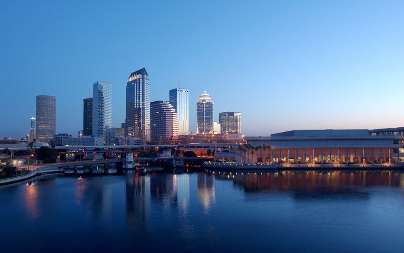 Tampa Skyline at Dusk — Blue, Serene