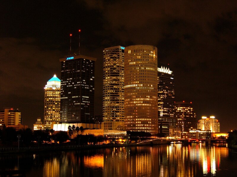 Tampa skyline at night