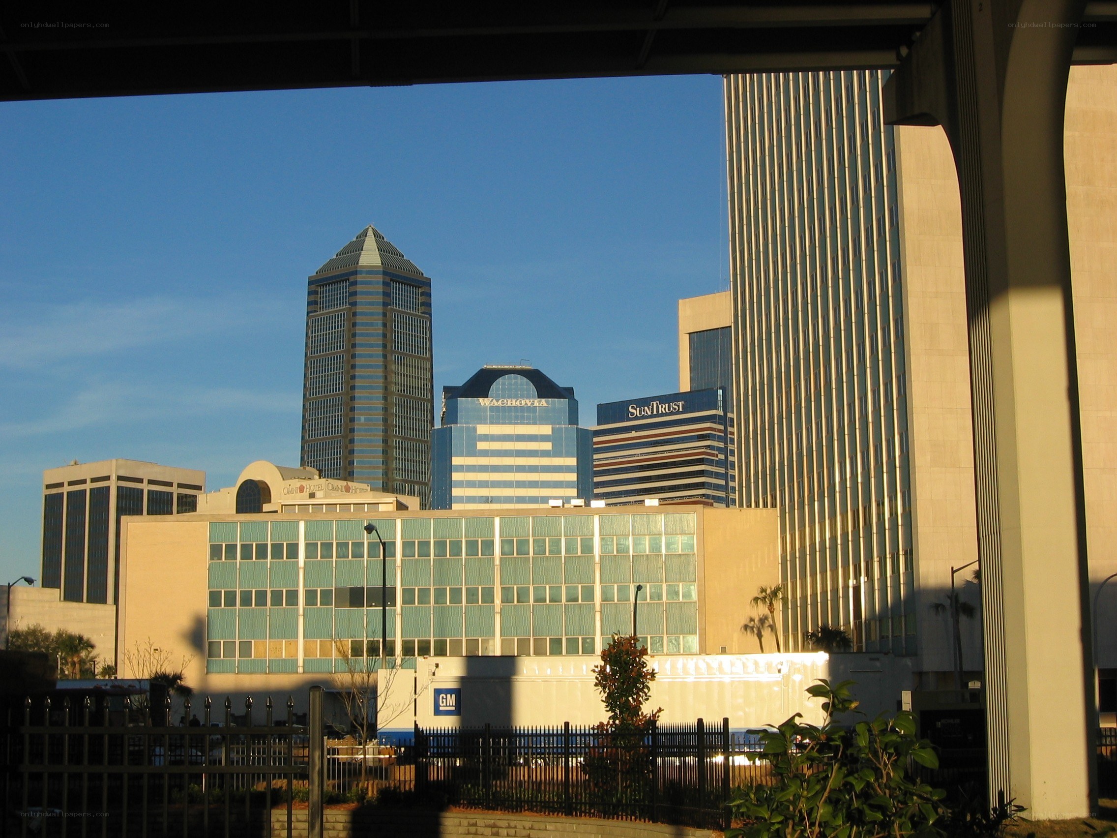 Tampa skyline from under an overpass