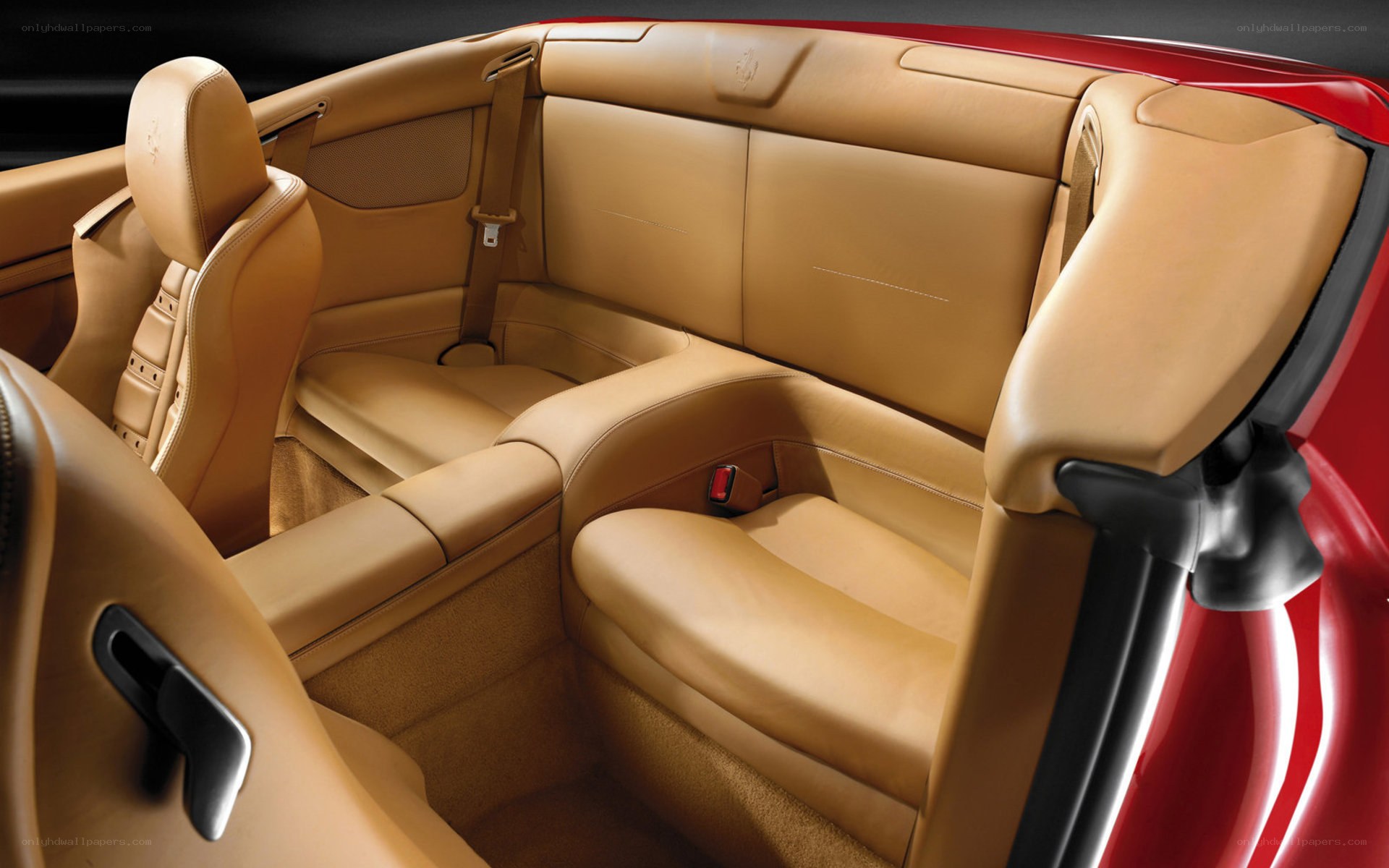 Tan leather car interior
