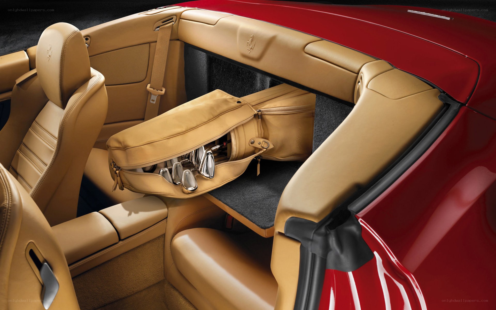 Tan leather car interior