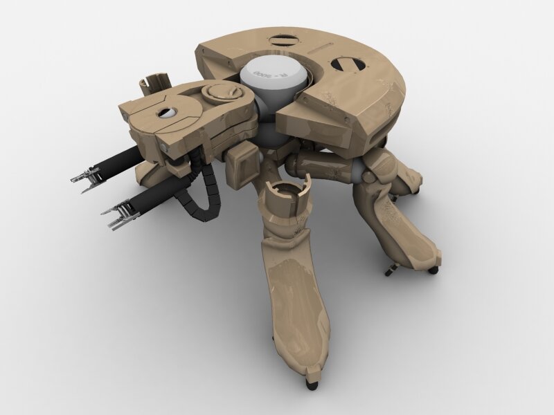 tan robotic spider machine