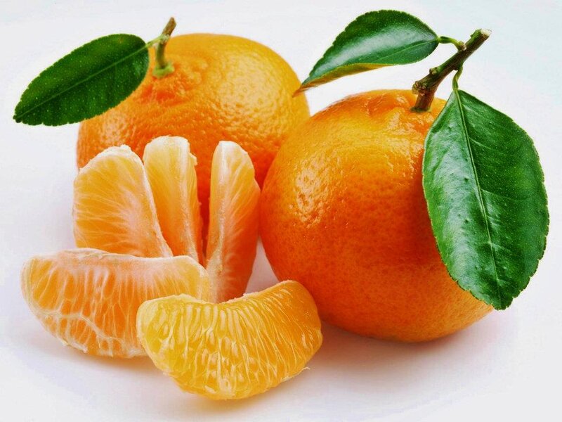 Tangerines with Leaves