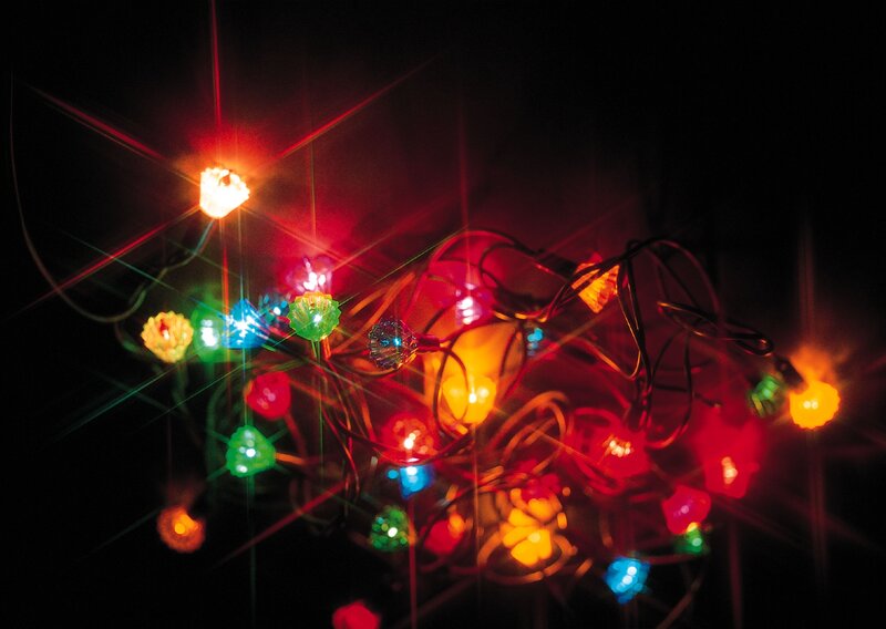 tangled colorful lights