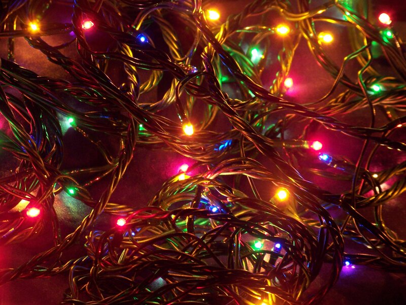 tangled colorful lights