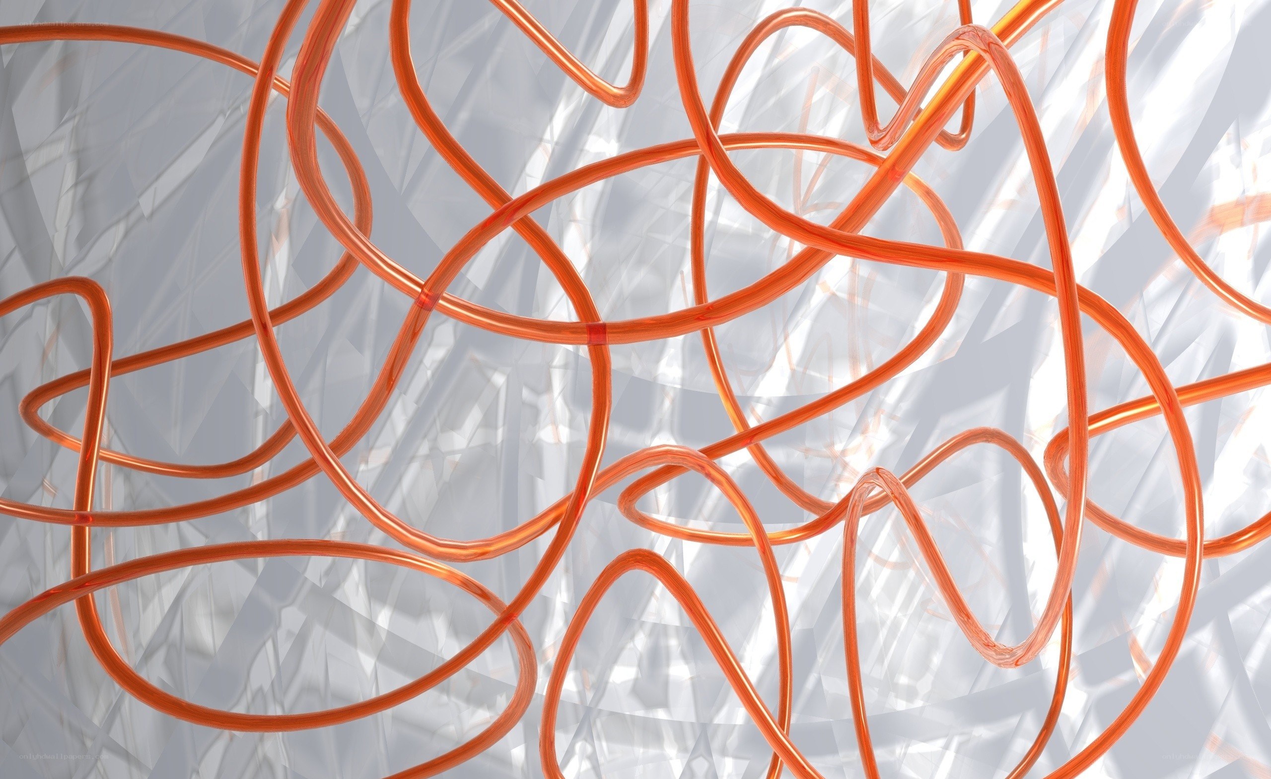 tangled orange wires