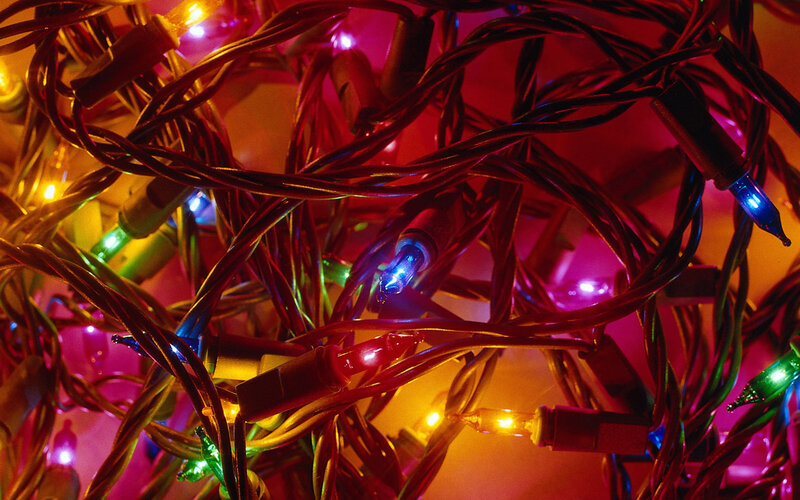 tangled string lights