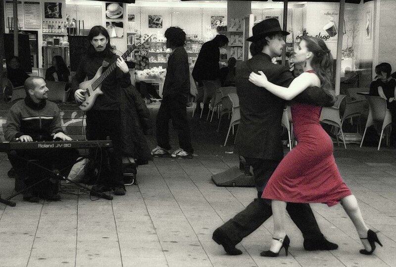 Tango Dancers in Cafe
