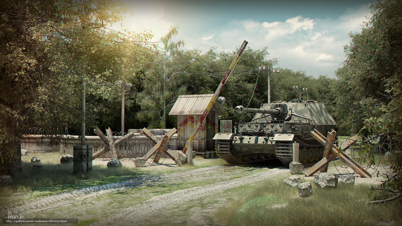 Tank at a military checkpoint