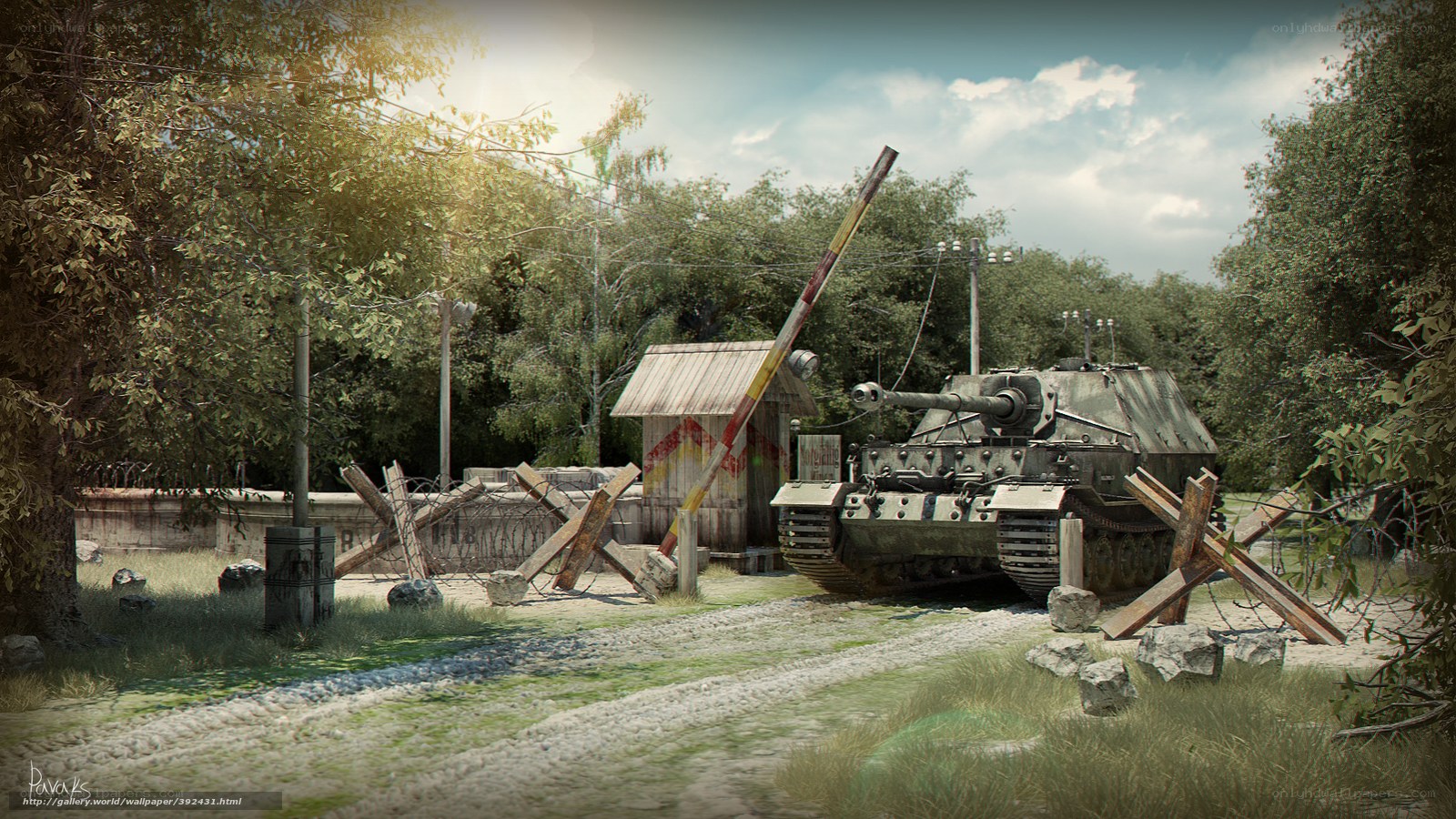 Tank at a military checkpoint