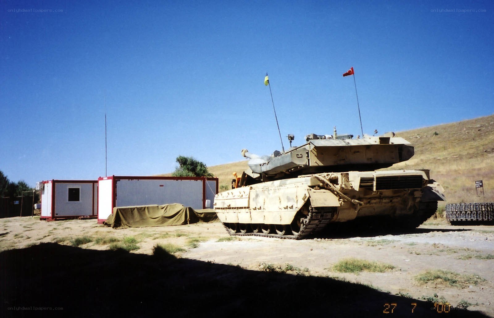 Tank at military base