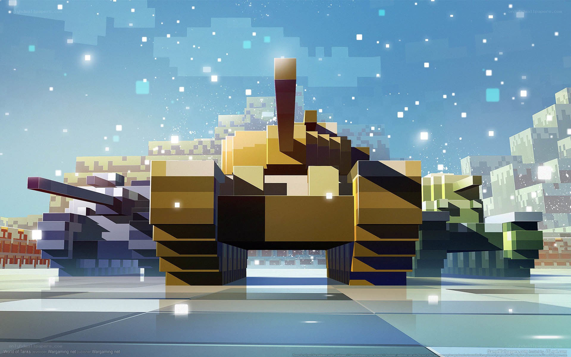 Tank battle in pixel art