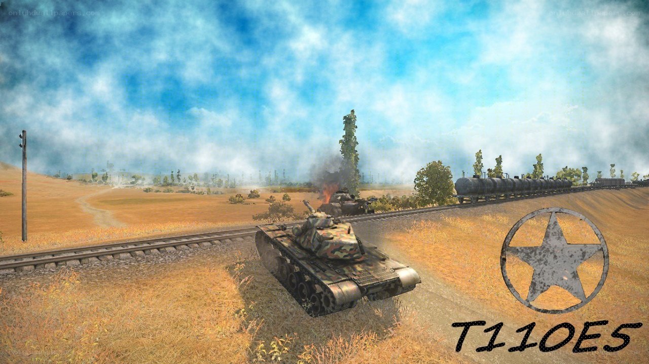 Tank battle near train tracks