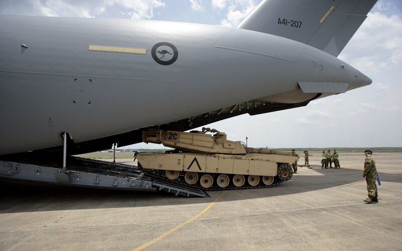 Tank Being Loaded Onto Aircraft