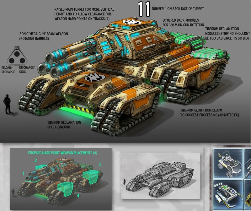 Tank concept art with weapon details